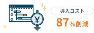 導入コスト：87%削減